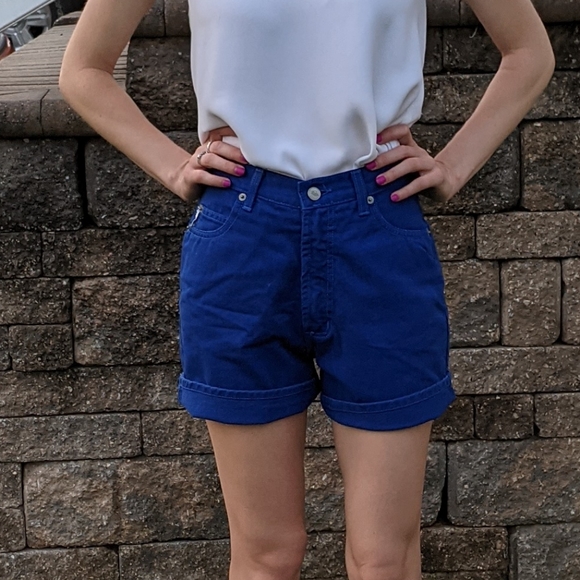 Vintage 90s Bongo Blue High Rise Jean Shorts - Picture 2 of 11